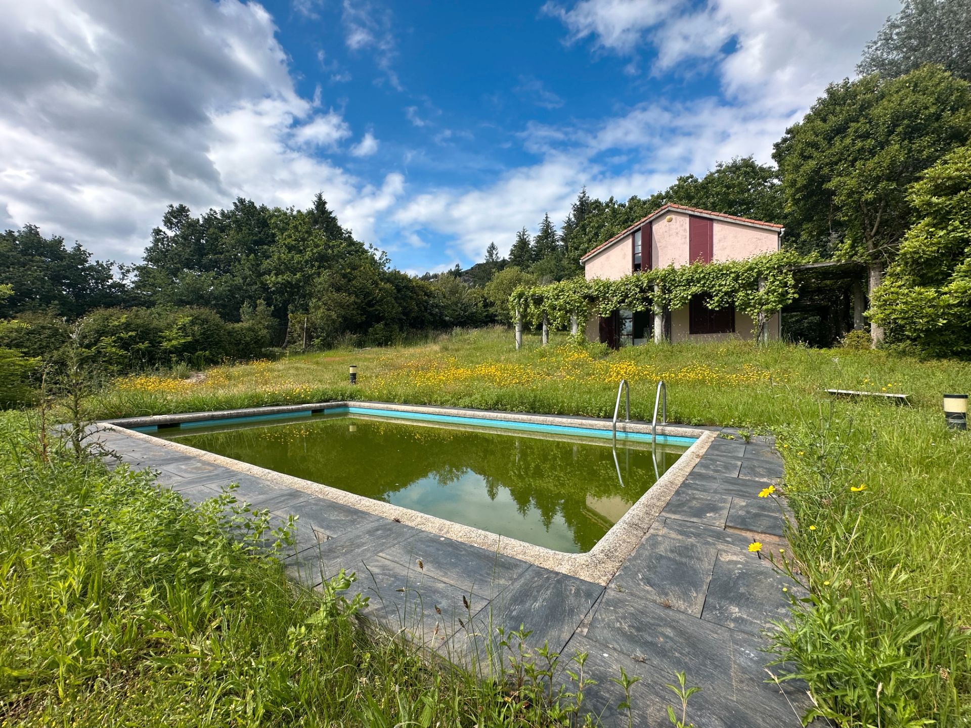 Piscina de Casa o xalet en venda en Santiago de Compostela  amb Calefacció, Jardí privat i Terrassa
