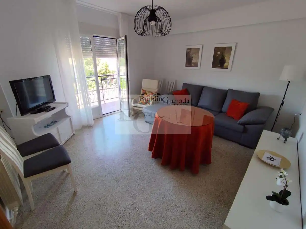 Sala d'estar de Pis de lloguer en Granada amb Calefacció, Terrassa i Moblat