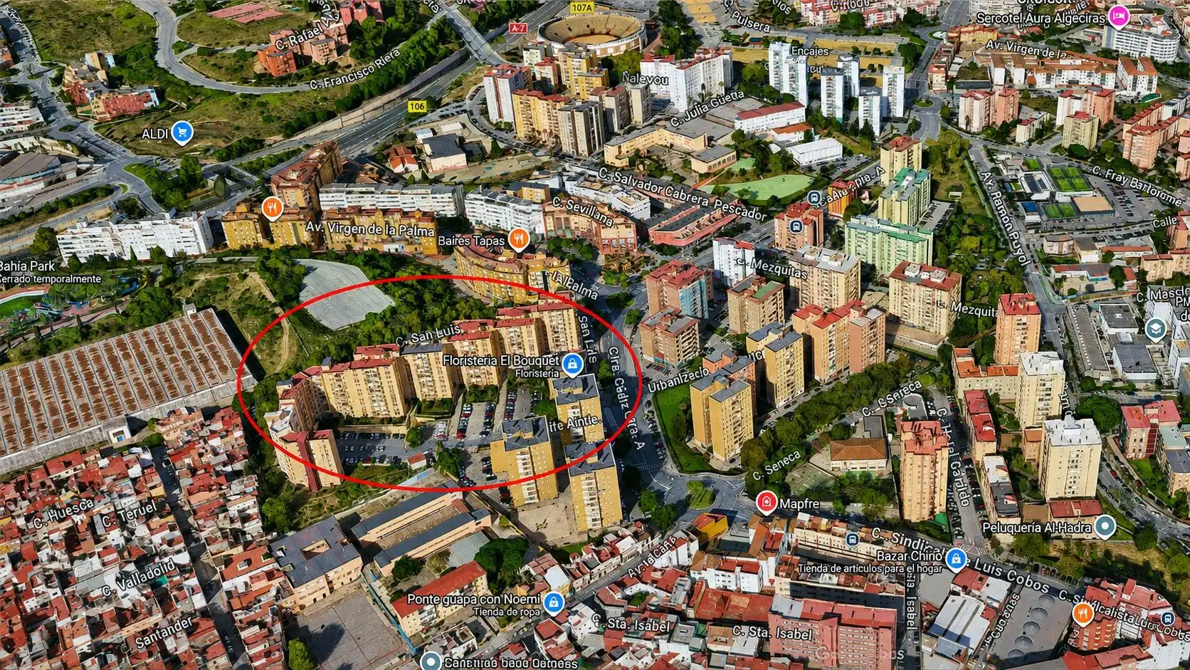 Vista exterior de Piso en venta en Algeciras con Aire acondicionado