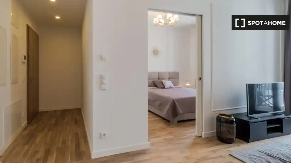 Dormitori de Apartament per a compartir en Nuñomoral amb Aire condicionat, Terrassa i Moblat