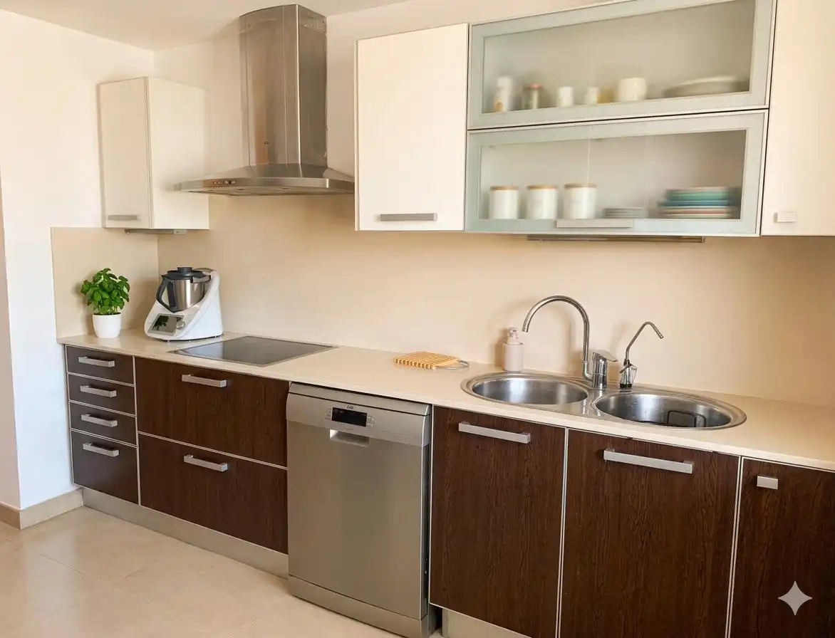 Küche von Wohnung zum Verkauf in Sant Cugat del Vallès mit Klimaanlage, Heizung und Abstellraum