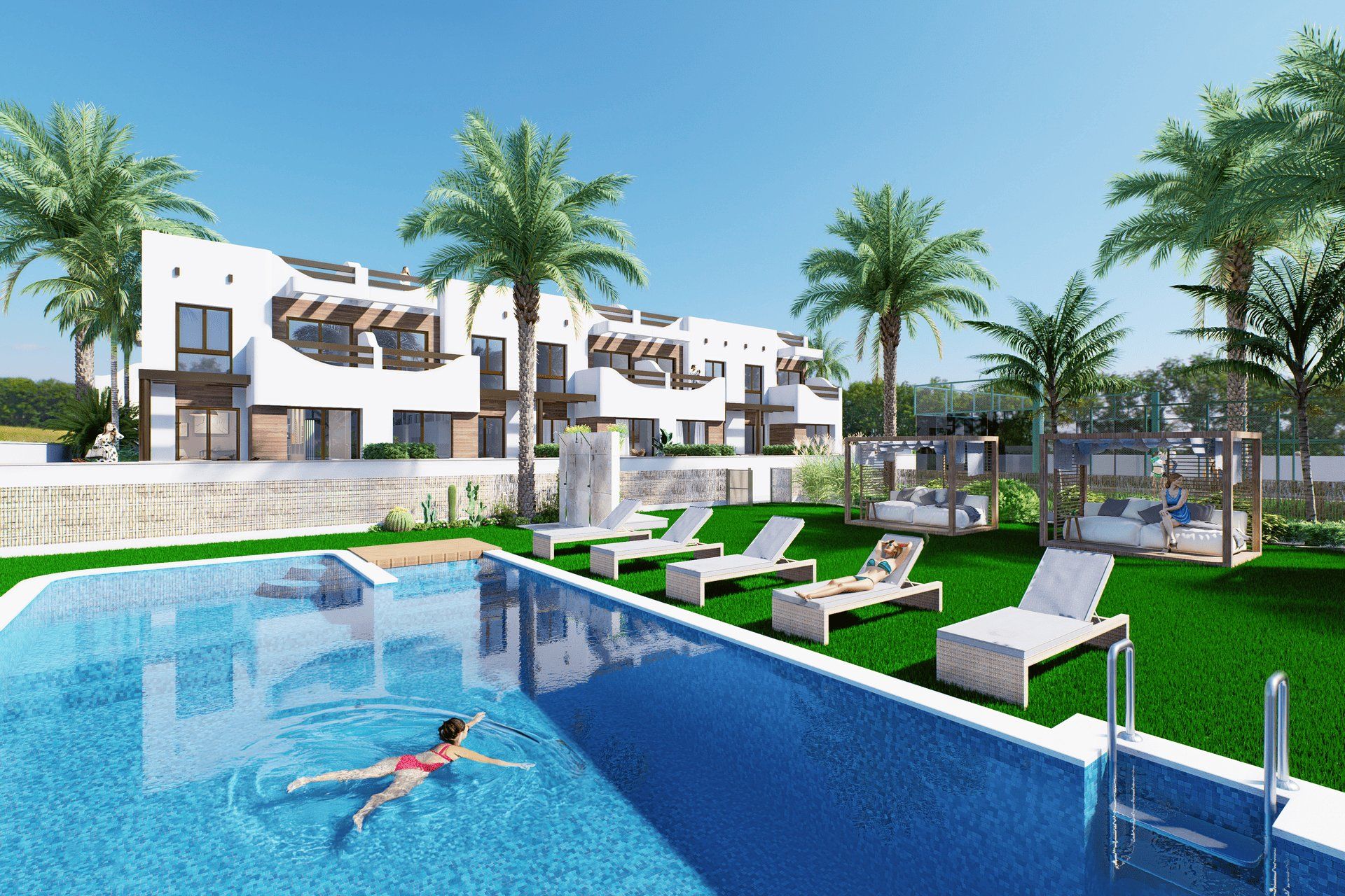 Swimming pool of Apartment for sale in Pilar de la Horadada  with Air Conditioner, Heating and Private garden