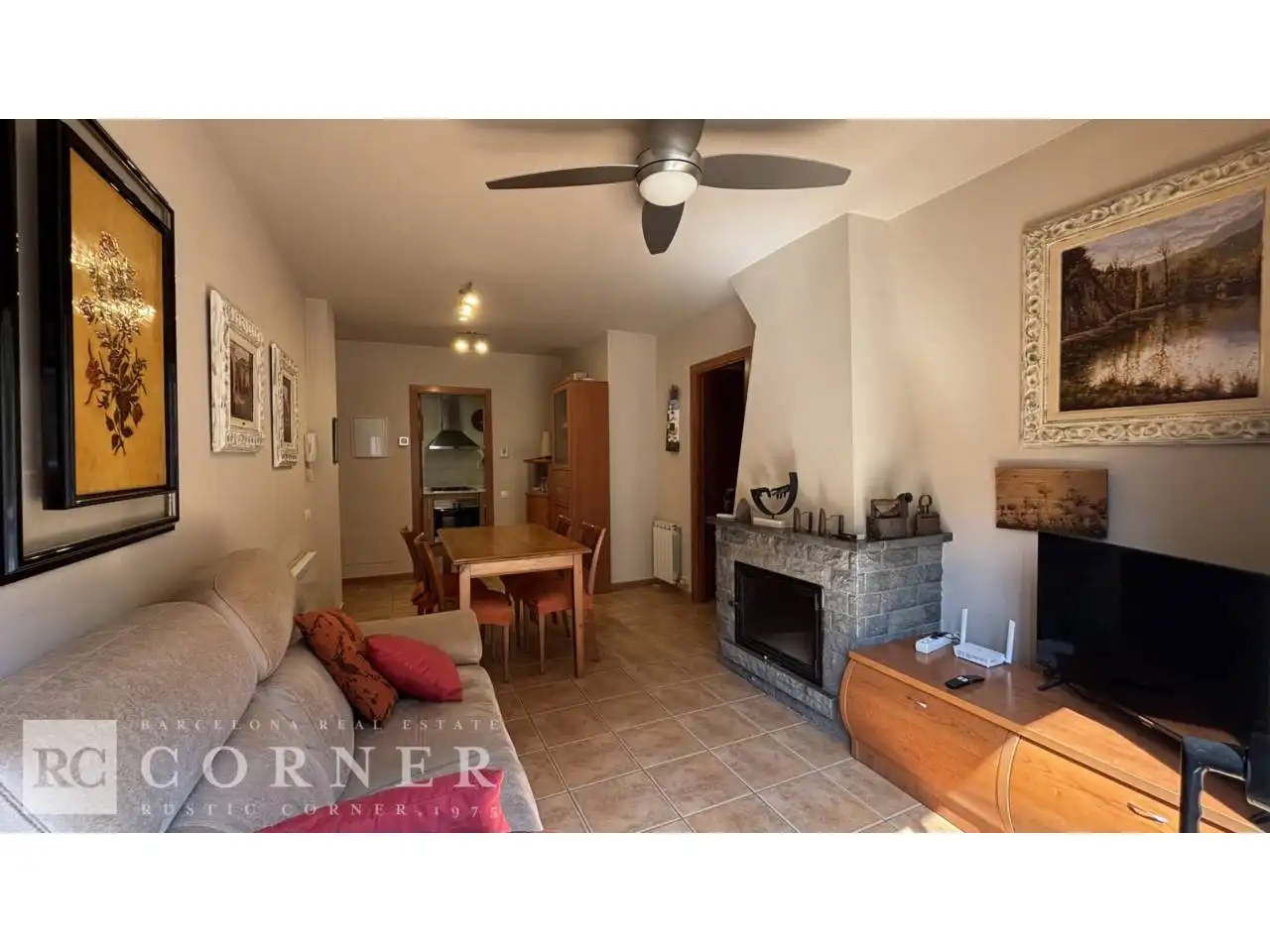 Sala de estar de Piso en venta en Figaró-Montmany con Aire acondicionado, Calefacción y Terraza