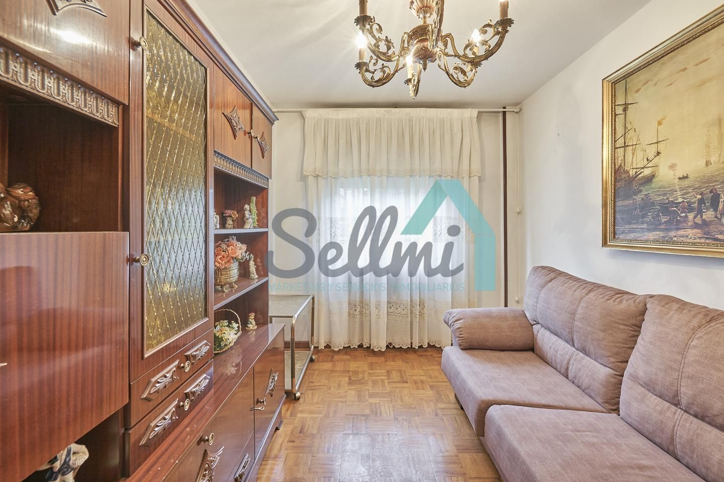 Bedroom of Flat for sale in Aller  with Parquet flooring, Storage room and Furnished