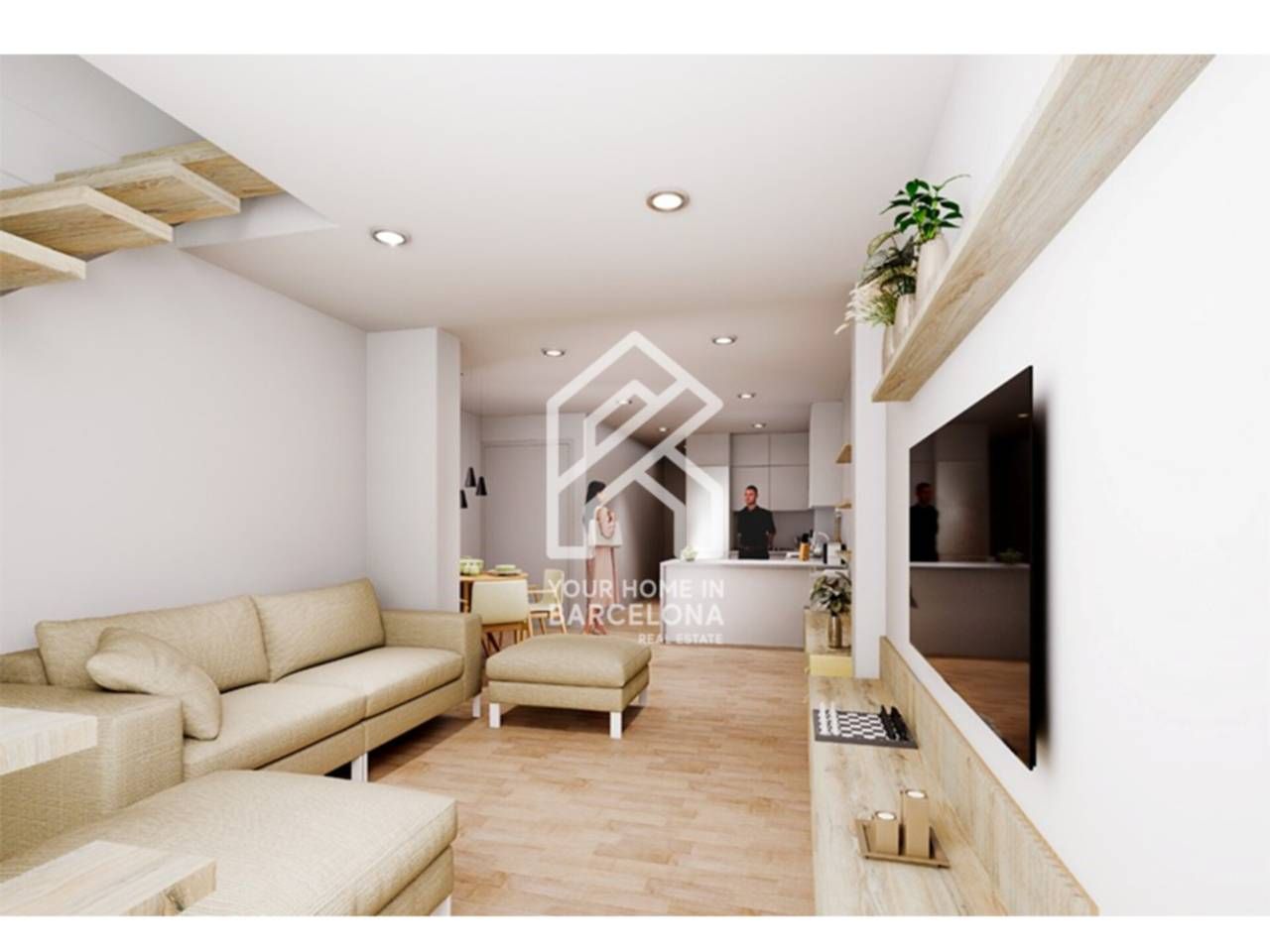 Sala d'estar de Pis en venda en Santa Coloma de Gramenet amb Aire condicionat, Calefacció i Terrassa