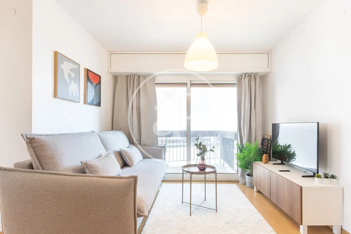 Sala de estar de Piso de alquiler en Barcelona con Amueblado y Balcón