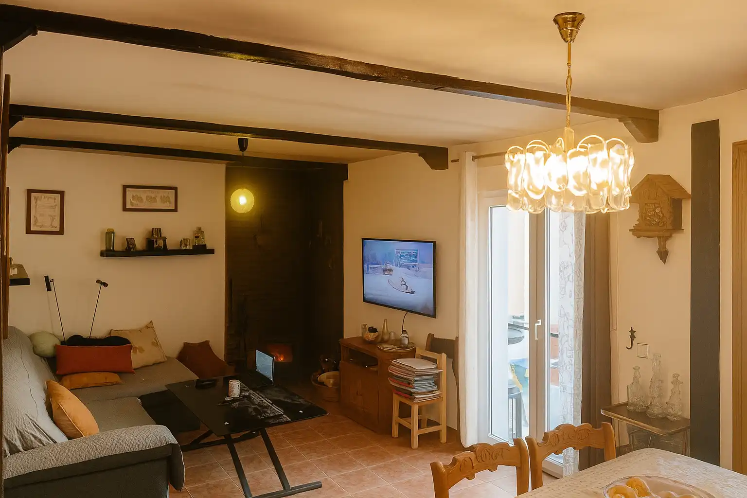 Sala d'estar de Casa adosada en venda en Torremocha de Jarama amb Moblat