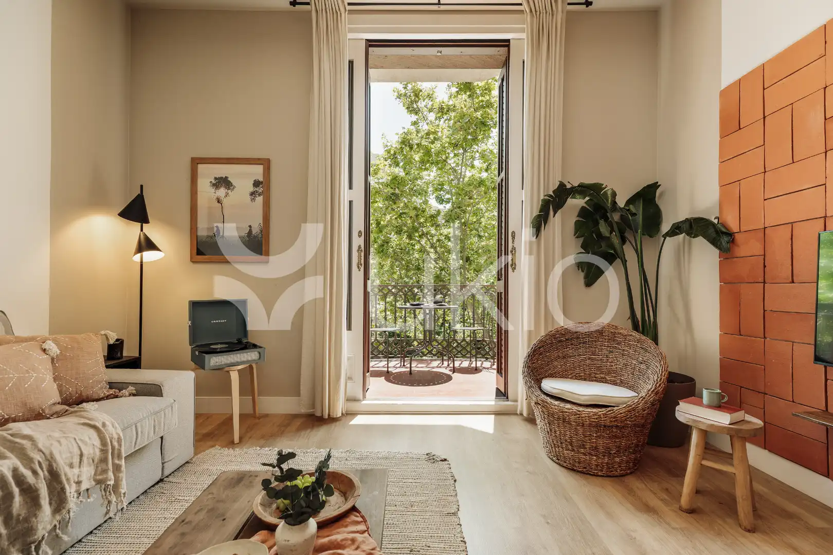 Sala de estar de Apartamento de alquiler en Barcelona con Aire acondicionado, Amueblado y Horno