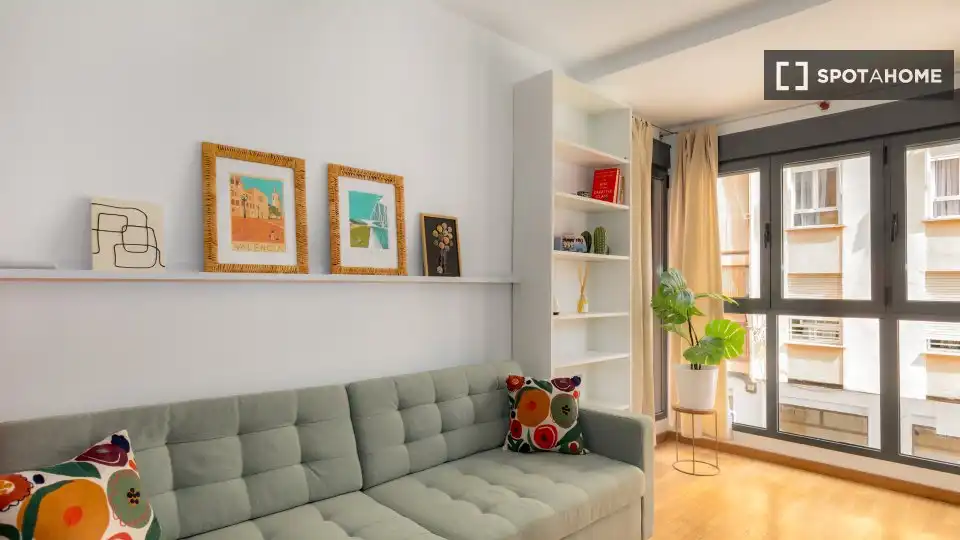 Sala de estar de Piso de alquiler en Valencia con Aire acondicionado, Calefacción y Amueblado