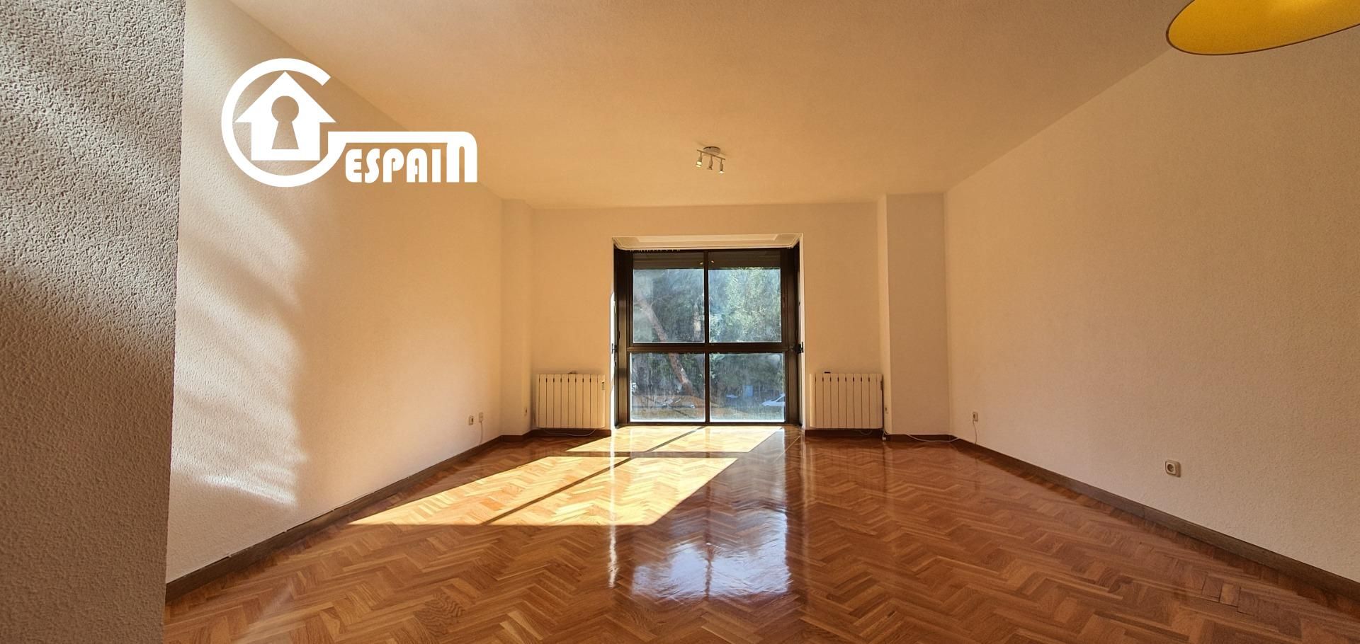 Sala d'estar de Pis de lloguer en  Madrid Capital amb Calefacció, Jardí privat i Parquet