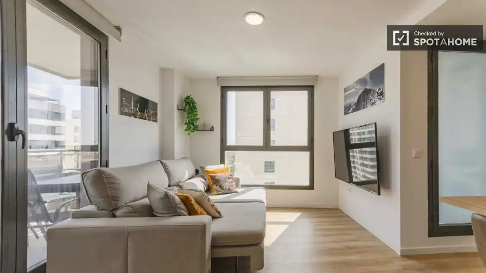 Sala de estar de Piso de alquiler en Valencia con Aire acondicionado, Calefacción y Amueblado