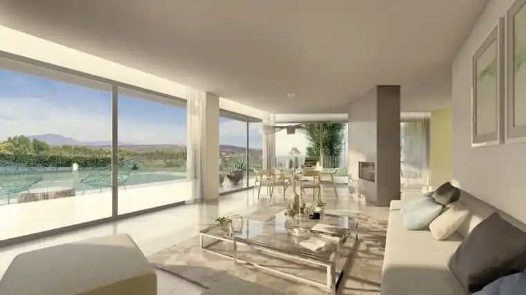 Sala de estar de Apartamento en venta en Sotogrande con Aire acondicionado, Parquet y Horno