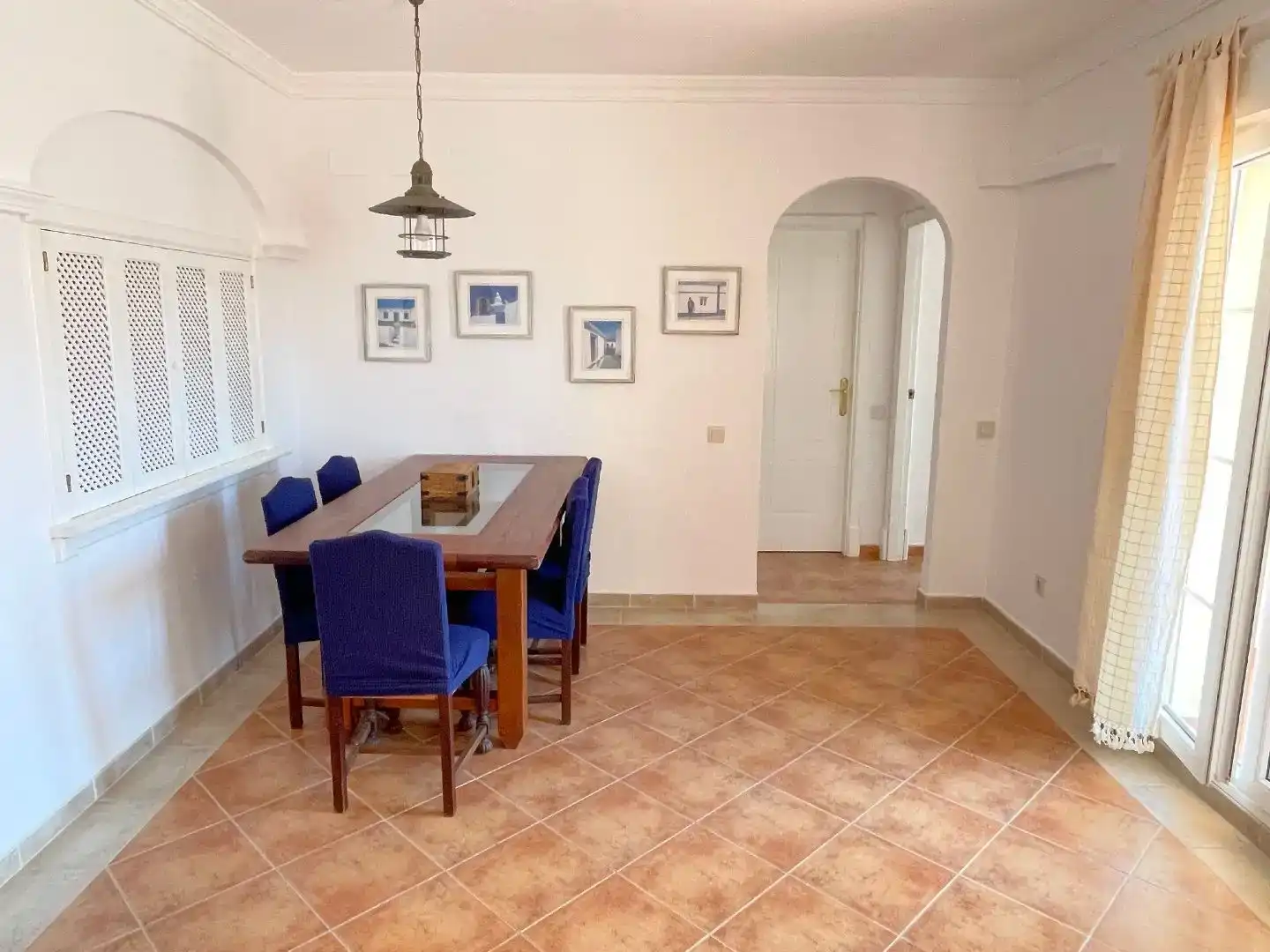 Dining room of Flat for rent in Ayamonte  with Air Conditioner, Private garden and Parquet flooring