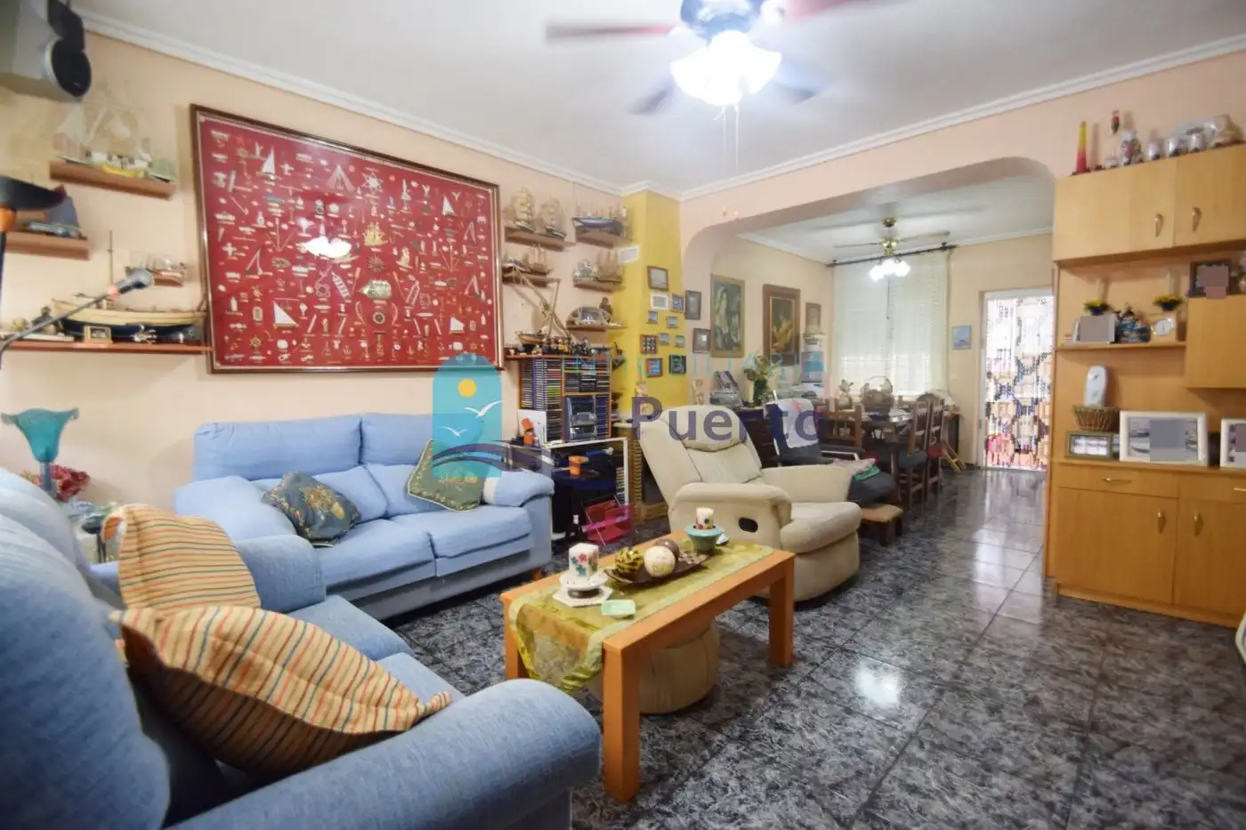 Sala de estar de Dúplex en venta en Mazarrón con Aire acondicionado, Terraza y Amueblado