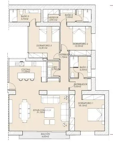 Apartament amb terrassa en venda a Este, imagen 6