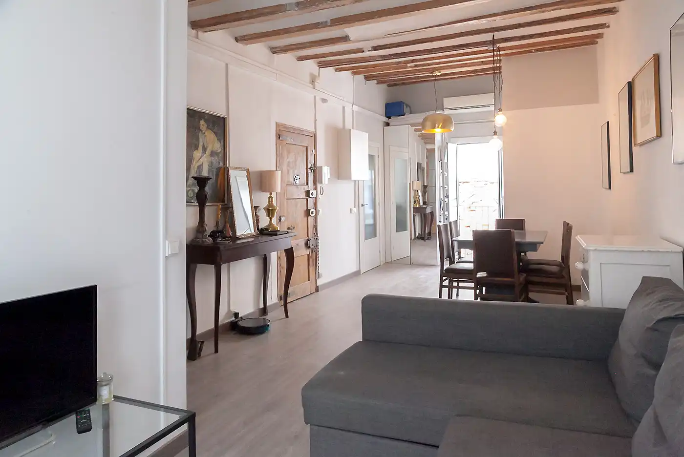 Wohnzimmer von Wohnung zum Verkauf in Barcelona mit Klimaanlage, Terrasse und Möbliert