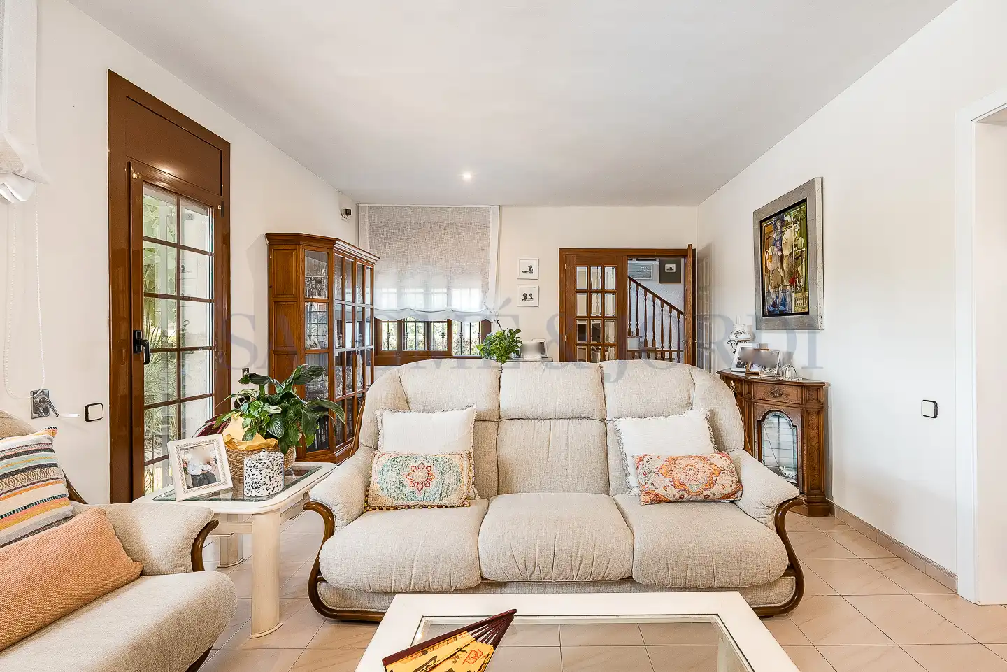 Sala de estar de Casa o chalet en venta en Vilassar de Dalt con Calefacción, Jardín privado y Piscina
