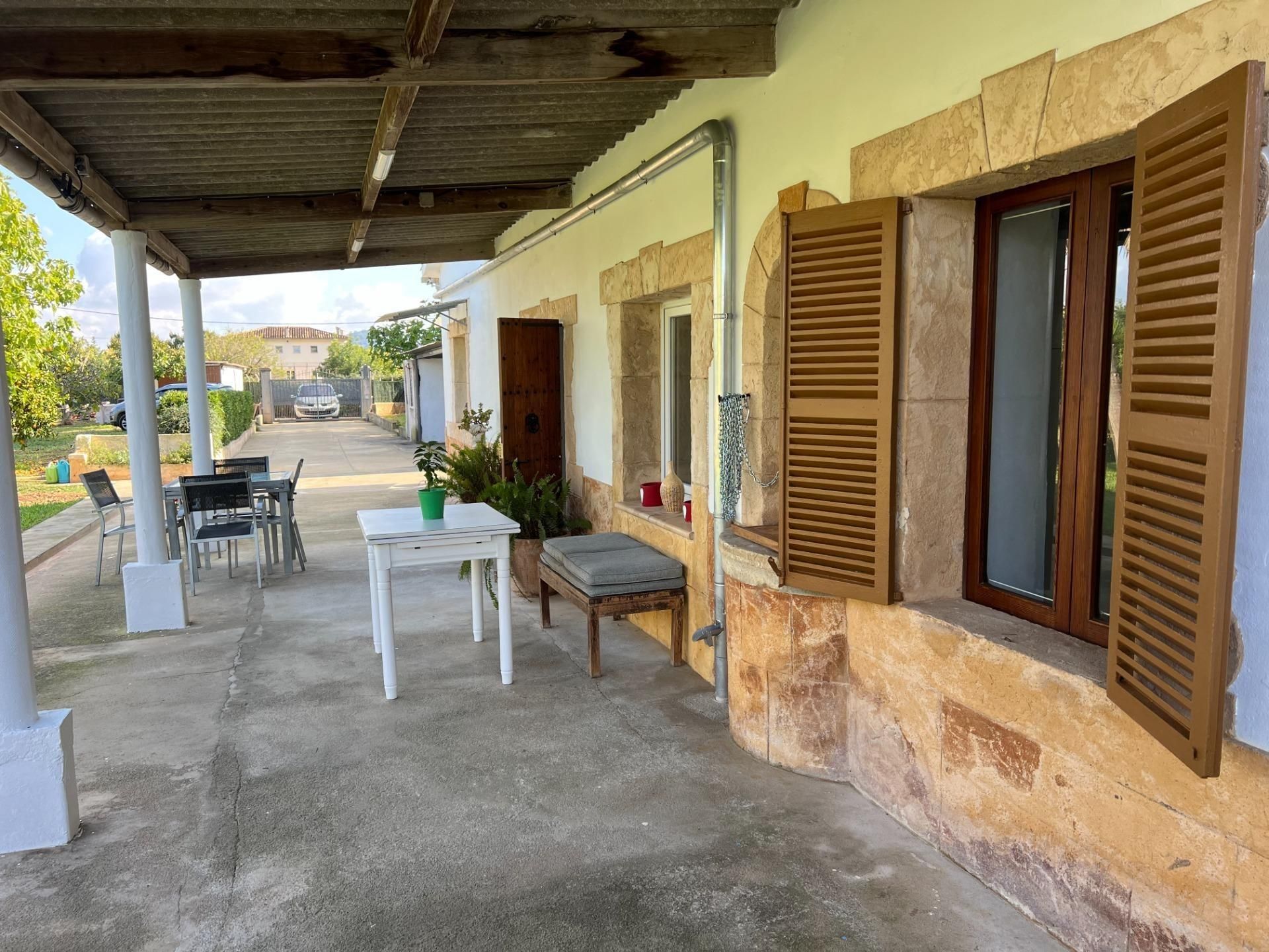 Terrassa de Finca rústica de lloguer en Inca amb Aire condicionat, Jardí privat i Parquet