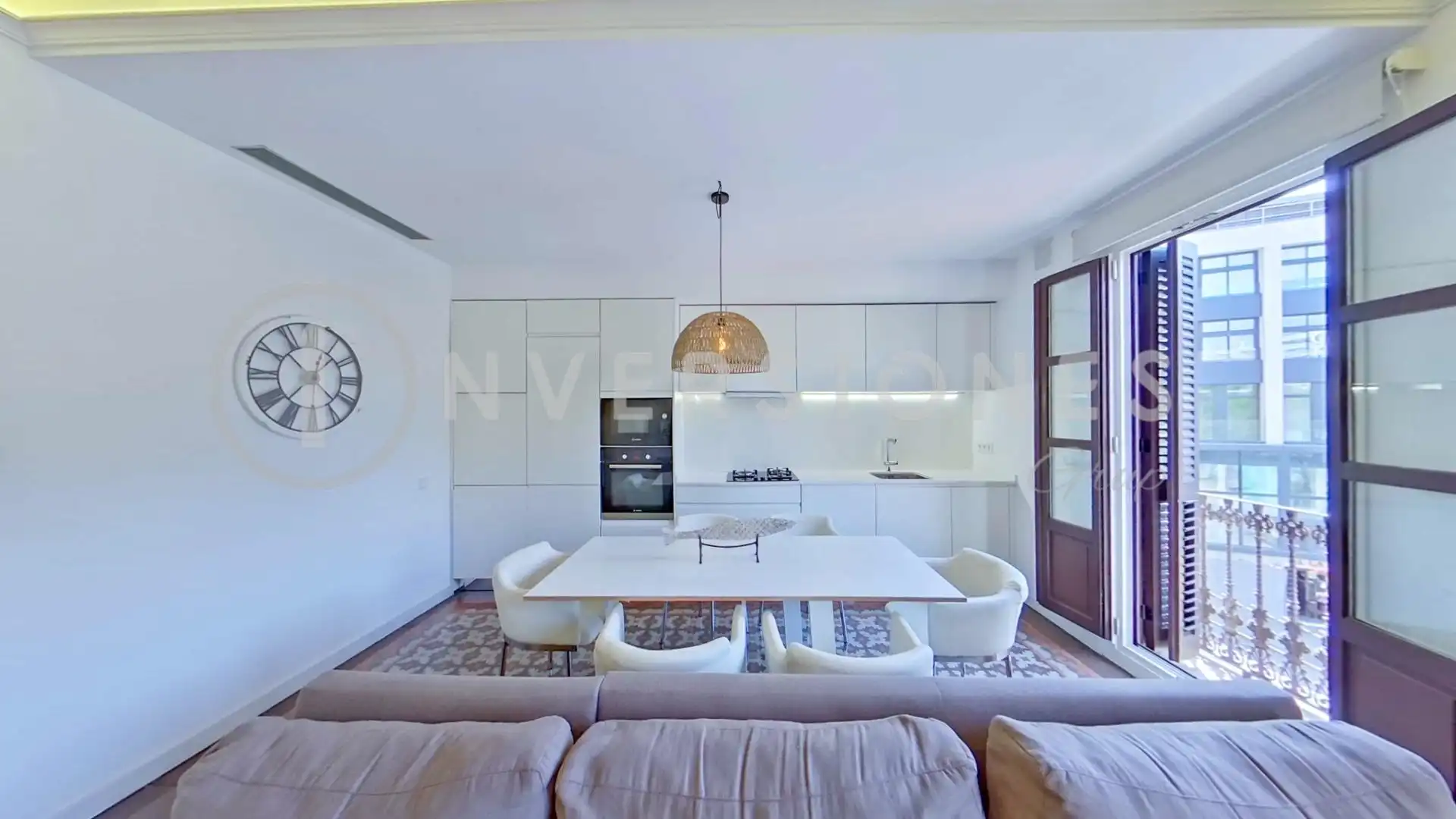 Sala de estar de Apartamento de alquiler en Barcelona con Aire acondicionado, Calefacción y Terraza