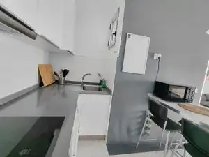 Cuina de Apartament de lloguer en Las Palmas de Gran Canaria amb Terrassa, Moblat i Forn
