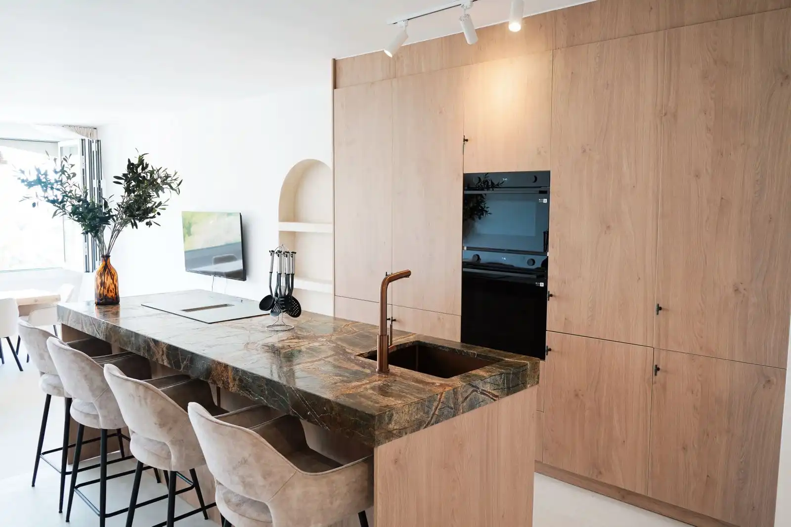 Cocina de Casa adosada en venta en Marbella con Terraza, Amueblado y Piscina comunitaria