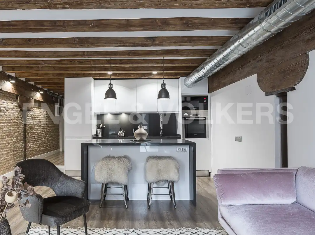 Küche von Wohnung zur Miete in Barcelona mit Klimaanlage, Heizung und Möbliert