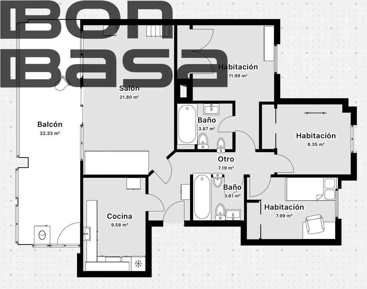 Piso en venta en Alicante / Alacant con Aire acondicionado, Jardín privado y Balcón