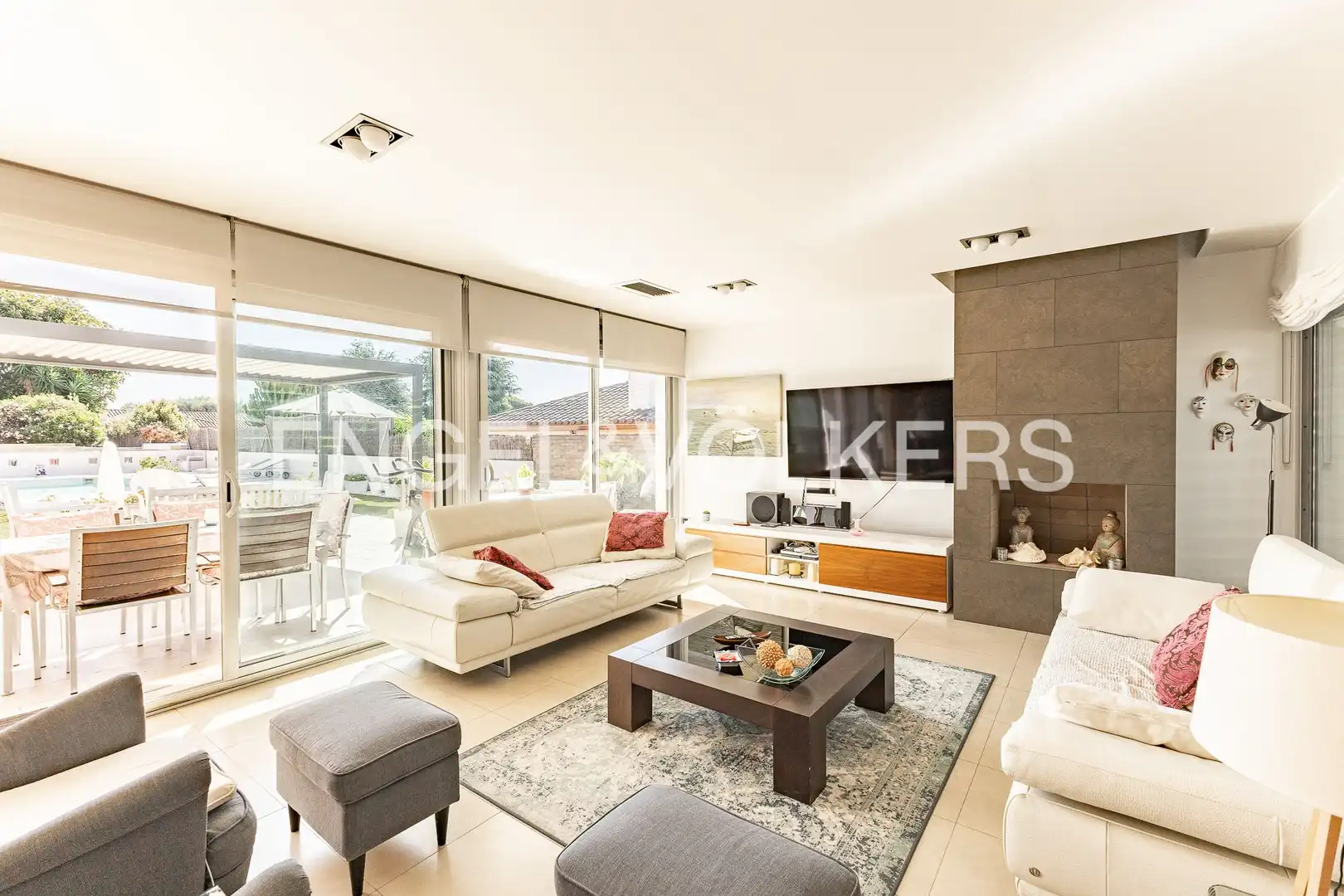 Living room of Houses for rent in Cabrera de Mar  with Air Conditioner, Heating and Parquet flooring