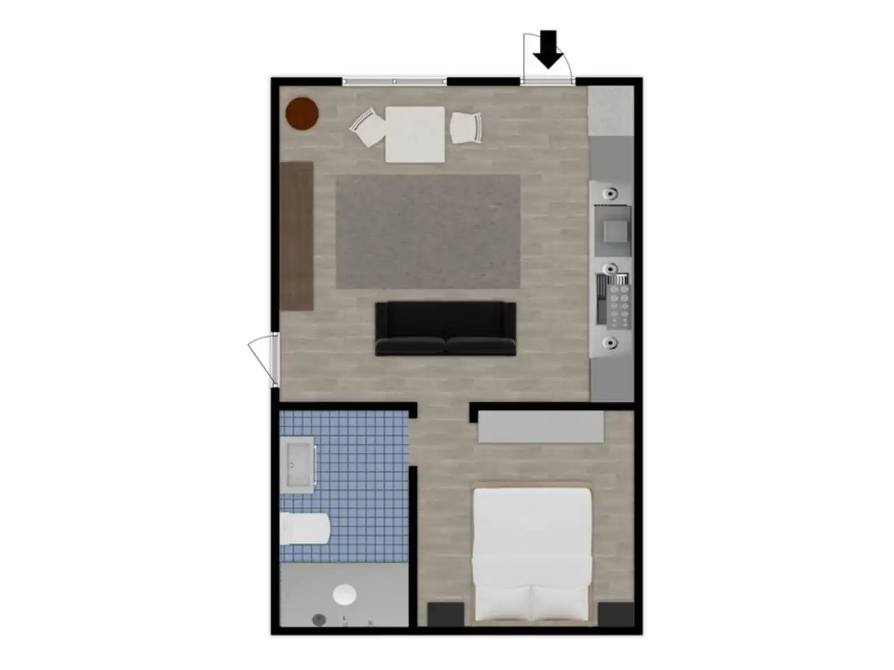 Schlafzimmer von Wohnung zur Miete in Barcelona mit Klimaanlage, Parkett und Möbliert