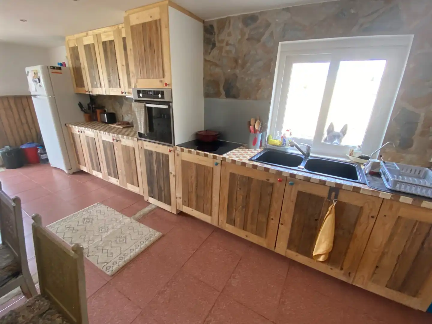 Cocina de Finca rústica en venta en Sax con Aire acondicionado, Calefacción y Jardín privado