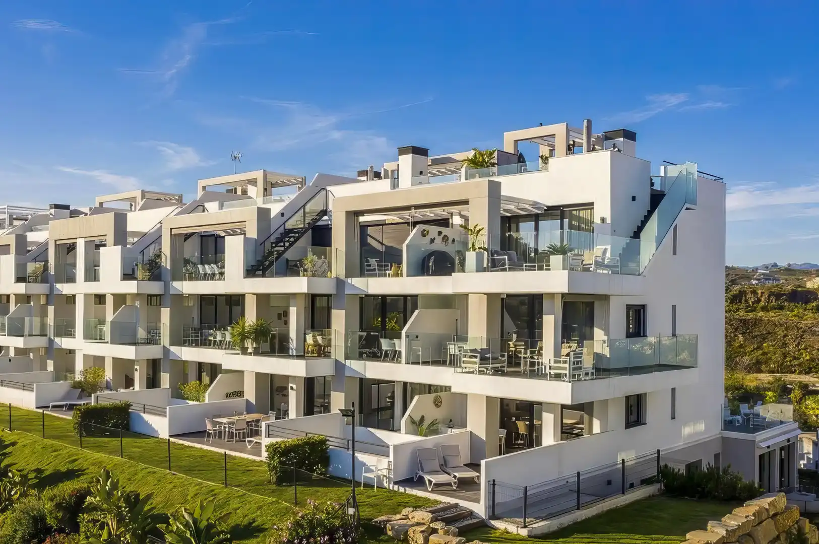Vista exterior de Apartamento en venta en Mijas con Aire acondicionado, Terraza y Piscina