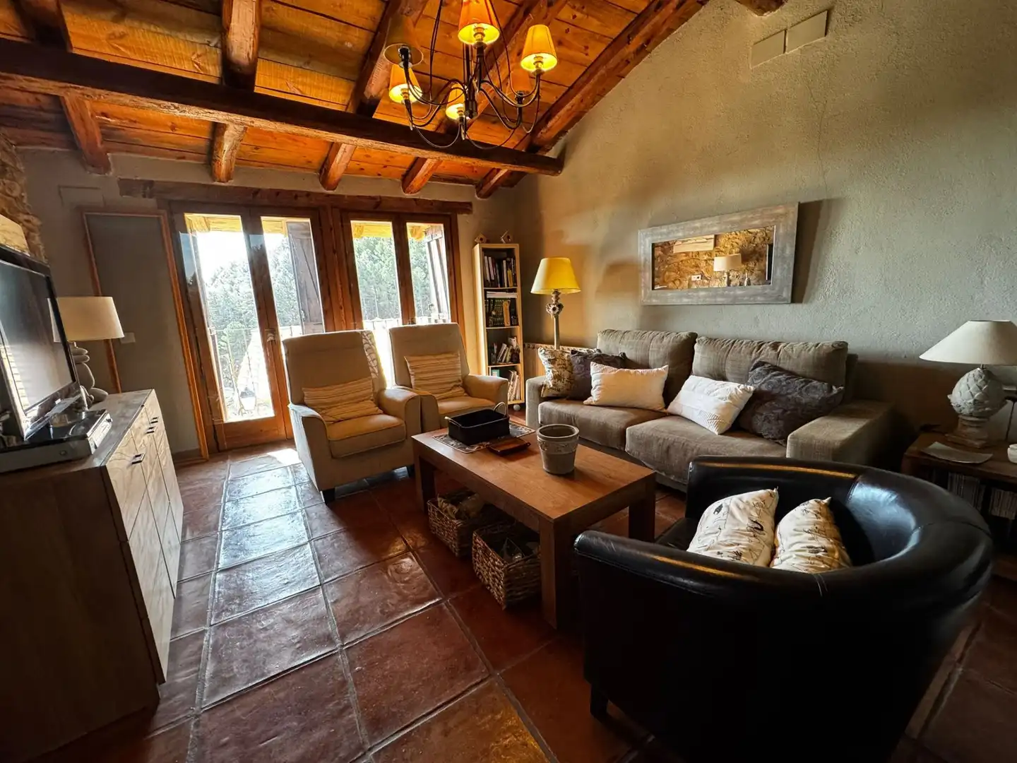 Sala de estar de Finca rústica en venta en La Pobla de Benifassà con Calefacción, Jardín privado y Terraza