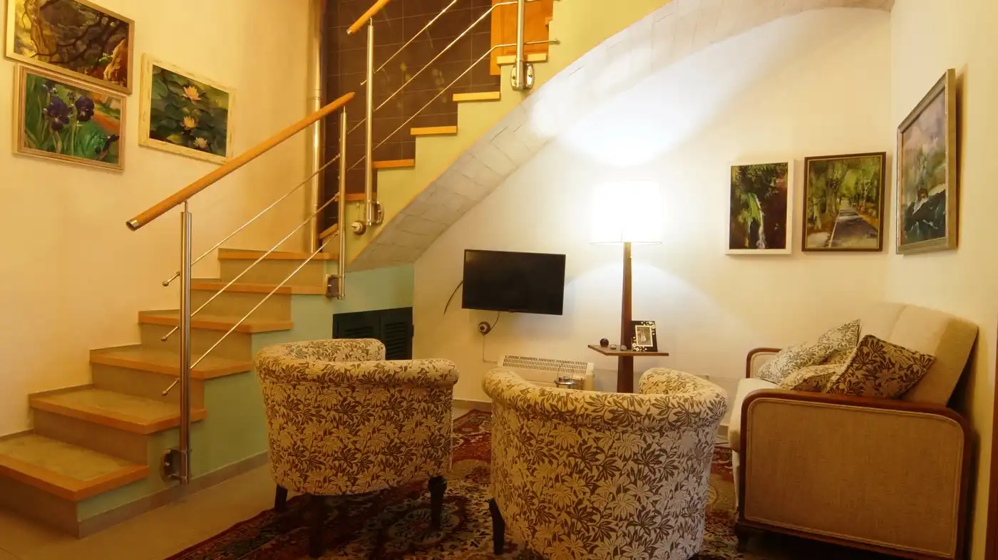 Sala d'estar de Casa adosada en venda en Garcia amb Aire condicionat, Calefacció i Terrassa