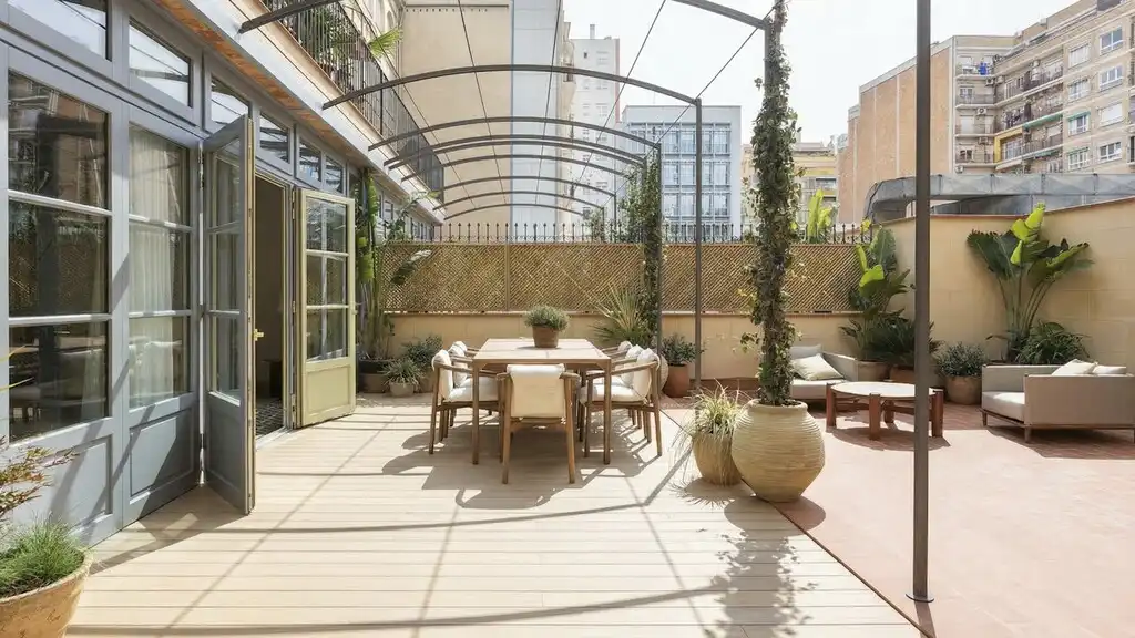 Terraza de Apartamento en venta en Barcelona con Aire acondicionado, Jardín privado y Parquet