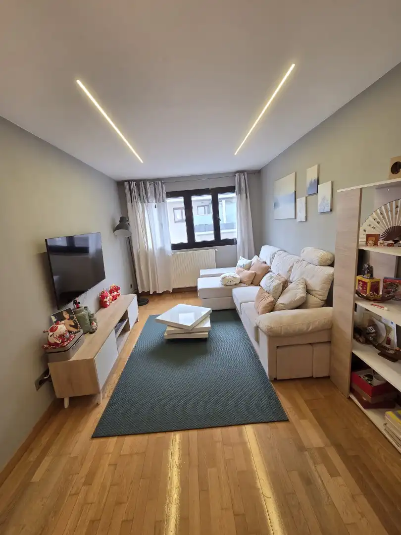 Living room of Flat for sale in Gijón   with Heating, Private garden and Parquet flooring