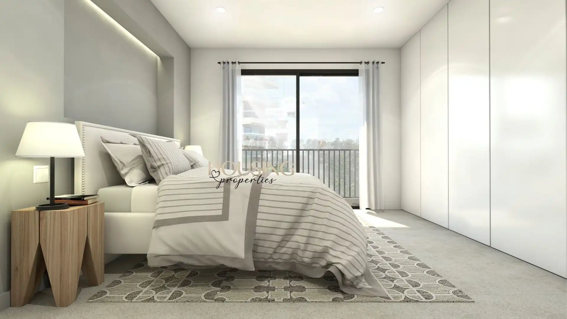 Schlafzimmer von Wohnung zum Verkauf in  Palma de Mallorca mit Klimaanlage und Balkon