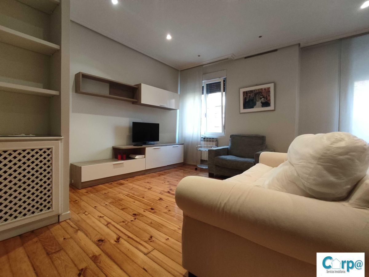 Sala d'estar de Pis de lloguer en  Pamplona / Iruña amb Calefacció, Parquet i Moblat