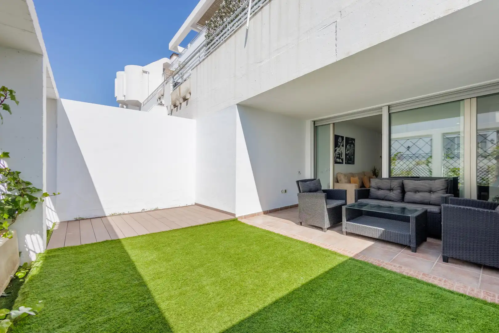 Terraza de Apartamento en venta en Mijas con Aire acondicionado, Calefacción y Jardín privado