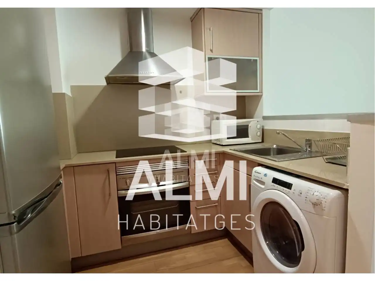 Cocina de Piso de alquiler en Barcelona con Aire acondicionado, Calefacción y Parquet
