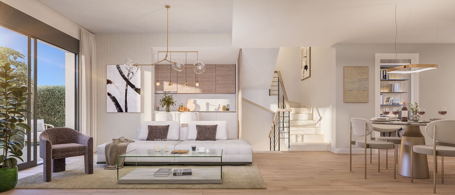 Living room of Single-family semi-detached for sale in Málaga Capital  with Air Conditioner, Heating and Parquet flooring