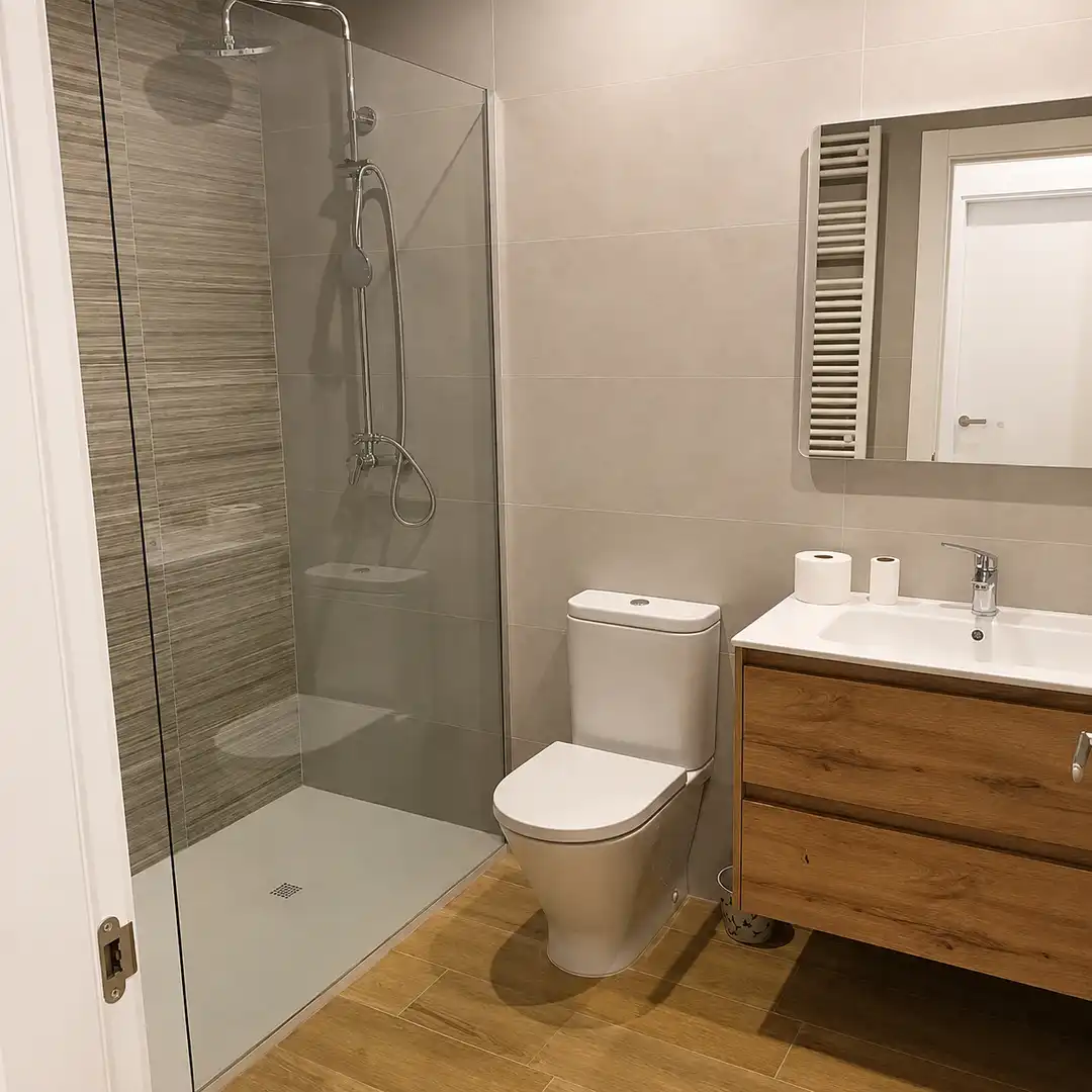 Badezimmer von Wohnung zur Miete in Medio Cudeyo mit Heizung, Möbliert und Ofen