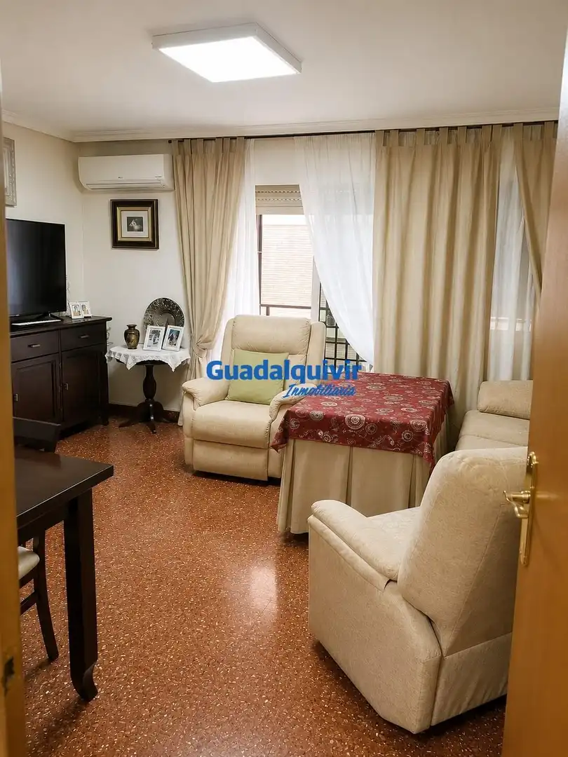Sala d'estar de Pis en venda en Sevilla amb Moblat i Balcó