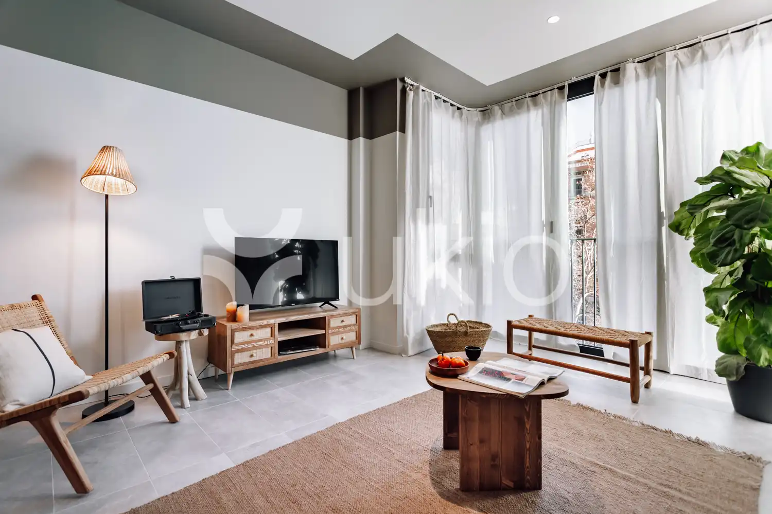 Sala d'estar de Apartament de lloguer en Barcelona amb Aire condicionat, Calefacció i Moblat