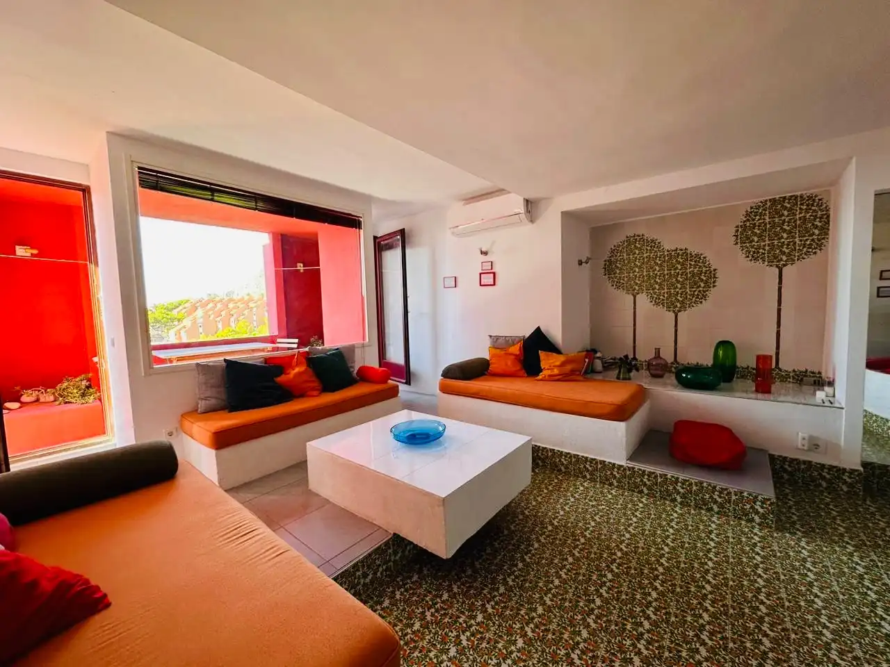 Wohnzimmer von Wohnungen zum Verkauf in Calpe / Calp mit Klimaanlage, Heizung und Privatgarten