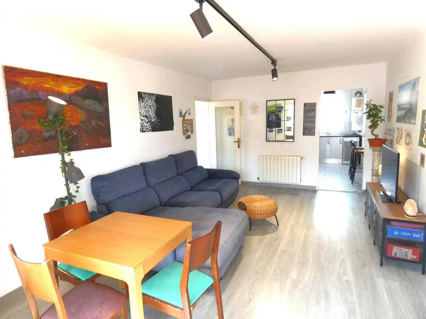 Sala de estar de Ático en venta en Barcelona con Calefacción, Parquet y Terraza