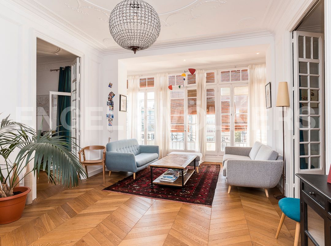 Living room of Apartment to rent in  Barcelona Capital  with Air Conditioner, Heating and Parquet flooring