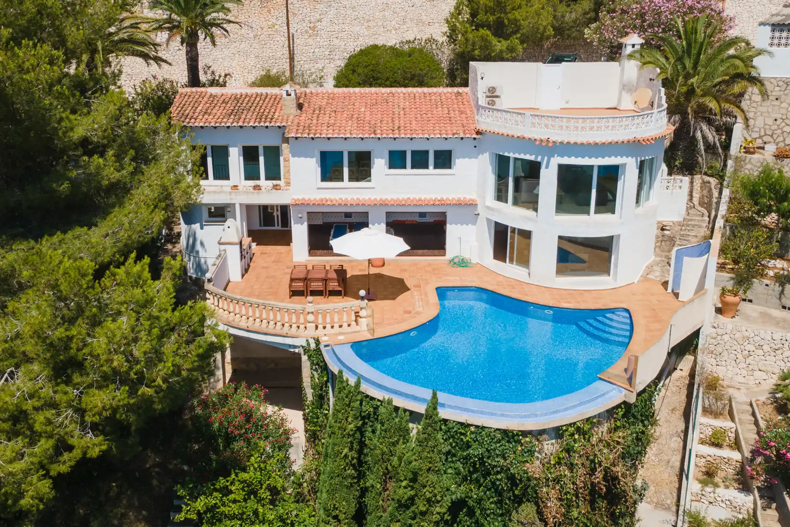 Vista exterior de Casa o chalet en venta en Jávea / Xàbia con Aire acondicionado, Jardín privado y Terraza