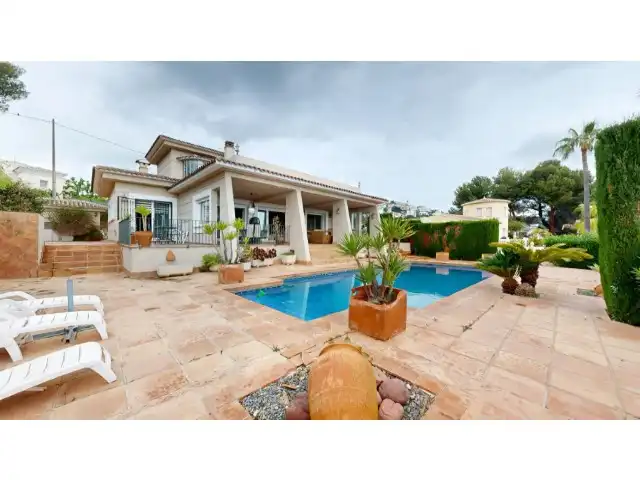 Vista exterior de Casa o chalet en venta en Moraira con Aire acondicionado, Calefacción y Jardín privado