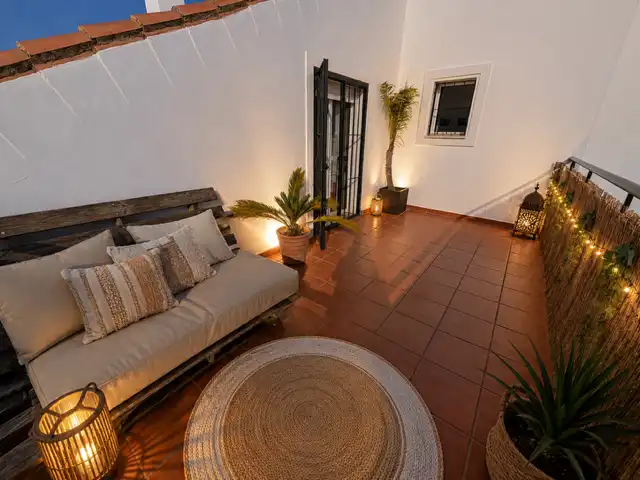 Terrassa de Casa adosada en venda en Los Barrios amb Aire condicionat, Jardí privat i Terrassa