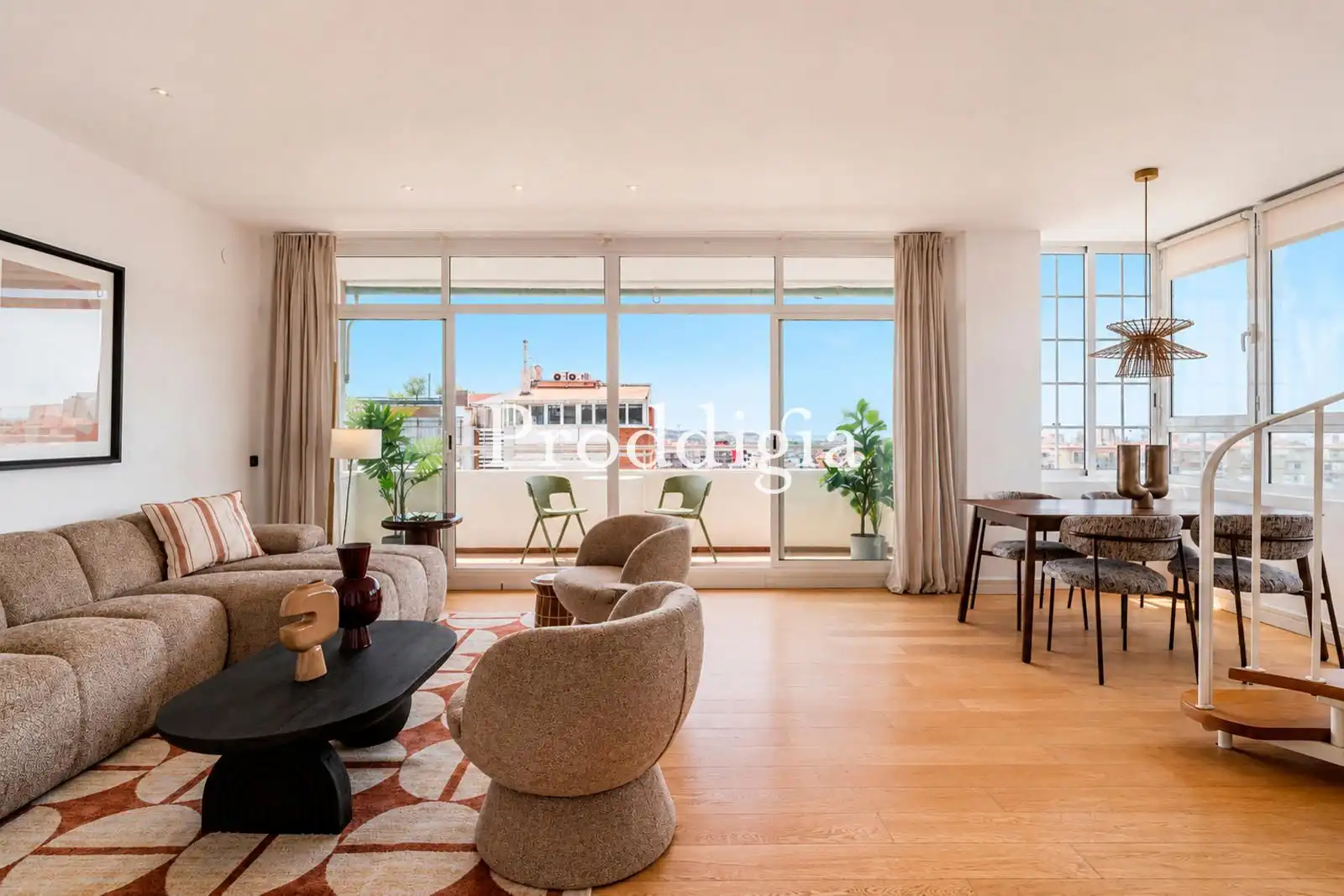 Sala d'estar de Àtic en venda en Barcelona amb Aire condicionat, Calefacció i Terrassa
